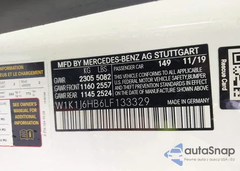 2020 Mercedes-Benz E 450 from USA, damaged, VIN W1K1J6HB6LF133329